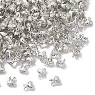 Iron Bead Tips, Calotte Ends, Clamshell Knot Cover, Platinum, 4x2mm, Hole: 1mm, Inner Diameter: 1.5mm(IFIN-FS0001-28B-P)