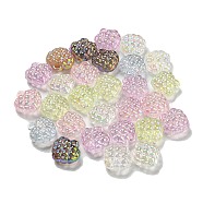 UV Plating Transparent Acrylic Pendants, Iridescent, Heart, Mixed Color, 20.5x20x10mm, Hole: 2mm(MACR-D083-13)