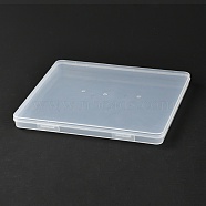 Rectangle Polypropylene(PP) Plastic Boxes, Bead Storage Containers, with Hinged Lid, Clear, 18.4x20x1.7cm, Inner Diameter: 17.3x19.4cm(CON-Z003-05D)
