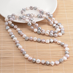 Natural Pearl Nuggets Beaded Necklace, Colorful, 62.9 inch(NJEW-P126-B-01B-01)