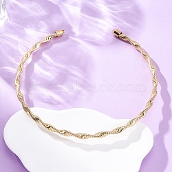 6.5mm Twist Iron Chain Necklaces, Collar Necklace for Women, Light Gold, Inner Diameter: 5-1/4 inch(13.3cm)(NJEW-G163-01KCG)