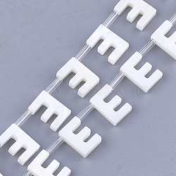 Freshwater Shell Beads, Top Drilled Beads, Letter.E, 10x7x3mm, Hole: 0.8mm(X-SHEL-T012-59E)