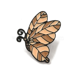 Butterfly Black Aolly Brooches, Enamel Pins, Camel, 25x23x2mm(JEWB-U004-06EB-04)