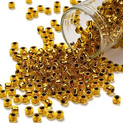 TOHO 6/0 Round Beads, Japanese Seed Beads, (745) Copper Lined Marigold, 4mm, Hole: 1.5mm, about 840pcs/50g(SEED-XTR06-0745)