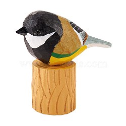 Wooden Birds and Tree Stump Ornaments, for Home Desk Display Decorations, Colorful, 95.5x40.5x48mm(JX724A)