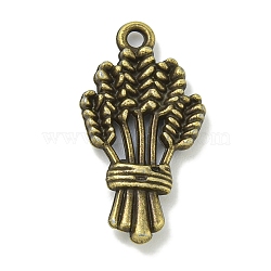 Tibetan Style Alloy Pendants, Lead Free & Cadmium Free, Ear of Wheat, Antique Bronze, 24x13x3mm, Hole: 1.5mm(TIBE-I026-6015AB)