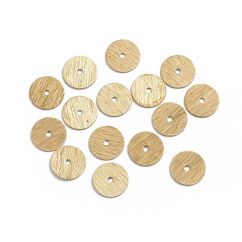 Brass Spacer Beads, Long-Lasting Plated, Heishi Beads, Disc, Golden, 4x0.8mm, Hole: 1.2mm