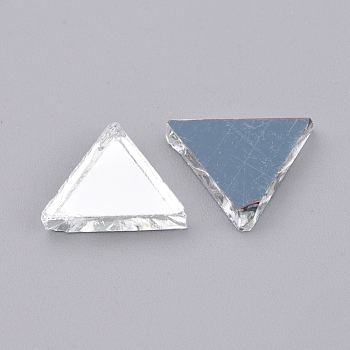 Mirror Glass Mosaic Tiles, for Home Decoration Crafts Jewelry Making, Triangle, Clear, 13.5x14.5x2.5mm