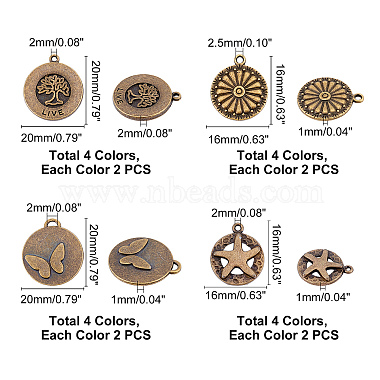 pandahall elite 32pcs 4 pendentifs en alliage de style(FIND-PH0003-06)-5