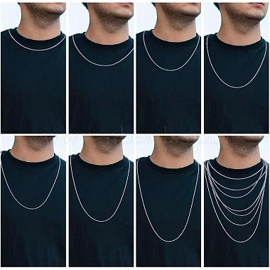 925 Sterling Silver Thin Dainty Link Chain Necklace for Women Men(JN1096A-03)-4