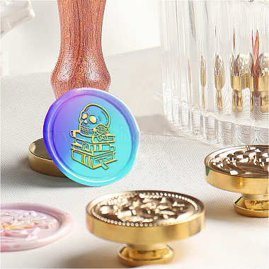 Brass Wax Seal Stamp with Handle(AJEW-WH0184-1063)-6