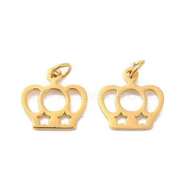 Real 14K Gold Plated Crown 304 Stainless Steel Charms