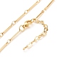 Christmas Tree Shell Pearl & Glass Braided Pendant Necklace with Bar Link Chains(NJEW-TA00028)-5