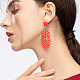 4 Pairs 4 Colors Alloy Leaf Dangle Stud Earrings with 925 Sterling Silver Pins(EJEW-AN0002-61)-4