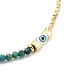 Adjustable Miyuki Seed & Natural African Turquoise & Brass Evil Eye Beaded Necklaces(NJEW-O127-03)-3