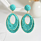 Oval Raffia Dangle Stud Earrings(FS-WG8712C-07)-1