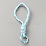 Polyester Lanyard Hand Mobile Straps, with Spring Gate Rings, Light Sky Blue, 145mm(MOBA-WH20001-05B)