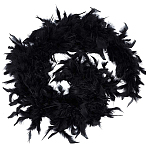 Turkey Feathers Fluff Boa for Dancing, Wedding, Crafting Party Dress Up, Halloween Costume Decoration, Dyed, Black, 200x15.5~21cm(FIND-WH0126-125A)