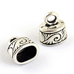Tibetan Style Alloy Cord Ends, Cadmium Free & Lead Free, Antique Bronze, 11.5x10x7mm, Hole: 3mm, about 680pcs/1000g, Inner Diameter: 5x7.5mm(TIBEP-S300-03AS-RS)