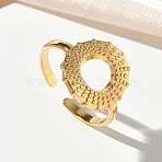 304 Stainless Steel Cuff Open Rings for Women, Round, Stainless Steel Color, 14.5mm, US Size 6(16.5mm)(RJEW-L341-04B-G)