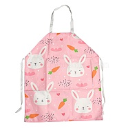 Easter Theme Flax Sleeveless Apron, with Double Shoulder Belt, Pink, 700x600mm(PW-WG92721-04)