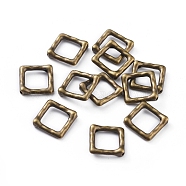 Tibetan Style Alloy Bead Frame, Rhombus, Cadmium Free & Nickel Free & Lead Free, Antique Bronze, 16x16x2mm, Hole: 1mm(MLFH10283Y-NF)