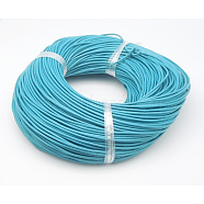Cowhide Leather Cord, Leather Jewelry Cord, Sky Blue, Size: about 1.5mm thick(X-WL-Q003-4)