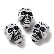 Opaque Acrylic Beads, Skull, Black, 22.5x17x15.5mm, Hole: 3.7mm, about 157pcs/500g(OACR-C016-14A)
