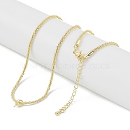 Brass Rhinestone Chain Necklace Making, for Half Drilled Beads, Real 18K Gold Plated, 17.32 inch(440mm), Pendant: 9x5x3.5mm(NJEW-U008-01G)