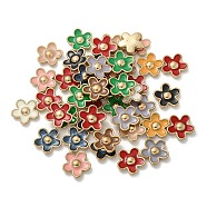 ABS Plastic Cabochons, with Enamel, Flower, Mixed Color, 15.5x16x4mm(FIND-C054-08G)