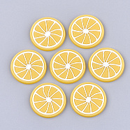 PVC Plastic Cabochons, Lemon, Orange, 25x2mm(PVC-T004-29A)