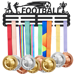 Fashion Iron Medal Hanger Holder Display Wall Rack, with Screws, Football Pattern, 150x400mm(ODIS-WH0021-381)
