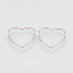 304 Stainless Steel Linking Ring, Heart, Stainless Steel Color, 18x19.5x1mm(STAS-S079-21A)