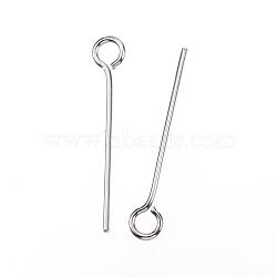 304 Stainless Steel Eye Pin, Stainless Steel Color, 20mm, Hole: 2mm, Pin: 0.8mm(STAS-D448-021P)