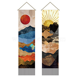 Polyester Wall Hanging Tapestry, for Bedroom Living Room Decoration, Rectangle, Sun, 1160x330mm, 2pcs/set(AJEW-WH0399-073)