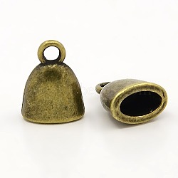 Tibetan Style Cord Ends, Antique Bronze, Lead Free & Cadmium Free, 13x10x7mm, Hole: 2mm(K0NZ8071)