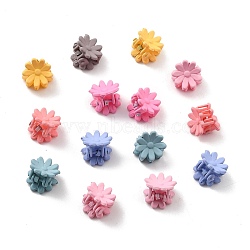 Kids Hair Accessories, Opaque Plastic Claw Hair Clips, Spray Painting, Flower, Mixed Color, 13x14x14mm, 14pcs/box(PHAR-Z004-08)