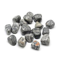 Natural Map Stone/Picasso Stone/Picasso Jasper Beads, Tumbled Stone, No Hole/Undrilled, Nuggets, 15~25x15~25x10~20mm, about 110pcs/1000g(G-Q947-08)