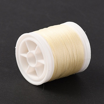 Luminous Polyester Cords, Round, Antique White, 0.1mm, about 109.36 Yards(100m)/Roll