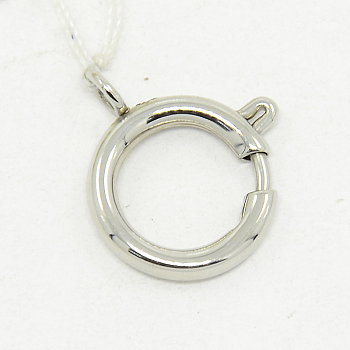 304 Stainless Steel Spring Ring Clasps, Manual Polishing, Necklace Design Materials, Stainless Steel Color, 5mm, Hole: 1mm