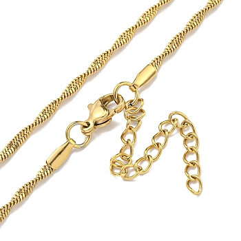 304 Stainless Steel Snake Chain Necklaces, Real 18K Gold Plated, 17.91x0.09 inch(45.5x0.22cm)