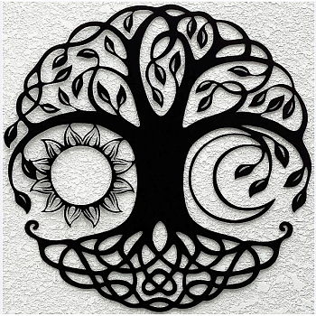 Iron Art Wall Decorations, Home Decoration, Tree of Life, Black, 300mm