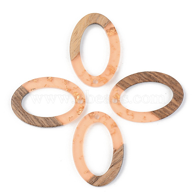 Transparent Resin & Walnut Wood Pendants(RESI-S389-022A-B)-2