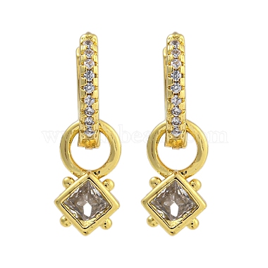 Clear Rhombus Cubic Zirconia Earrings