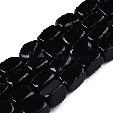 Natural Black Stone Beads Strands(G-T138-88)-4