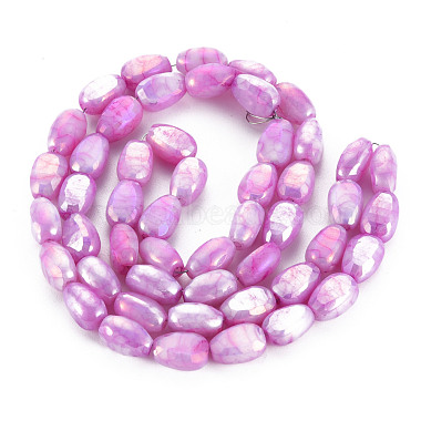 Opaque Baking Painted Crackle Glass Beads Strands(EGLA-S174-21B)-2