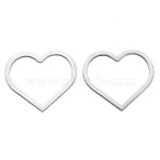 Non-Tarnish 304 Stainless Steel Linking Rings, Heart, Stainless Steel Color, 27x30x1mm(STAS-N095-050A-01)