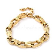 304 Stainless Steel Box Chain Bracelet, Golden, 7-1/8 inch(18cm)(STAS-Z055-06G)