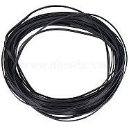 Plastic Imitation Cane Wire Cord, Flat, Black, 5mm(WCOR-GF0001-02F)