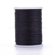 Polyester Metallic Thread, Black, 1mm, about 7.65 yards(7m)/roll(OCOR-G006-02-1.0mm-26)